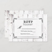 Vintages Shabby Chic Weißholzhalm Hochzeit RSVP (Vorne/Hinten)