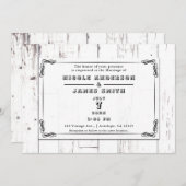 Vintages Shabby Chic Weißholzmehlen Einladung (Vorne/Hinten)