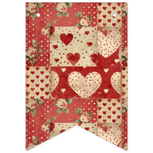 Vintages Shabby Chic Wimpelkette (Zweite Fahne)