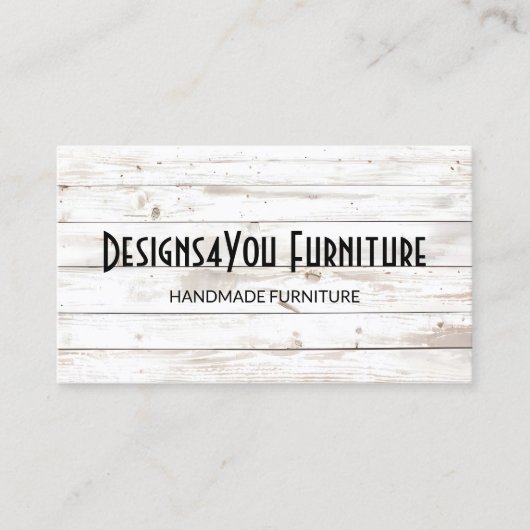 Vintages Shabby White Wood Visitenkarte (Vorderseite)