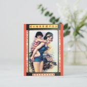 Vintages Shanghai China Ad Bathing Beauty Girl Postkarte (Stehend Vorderseite)