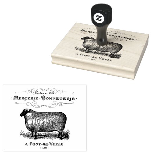 Vintages Sheep Mercantile Animal Script Gummistempel (Stempel)
