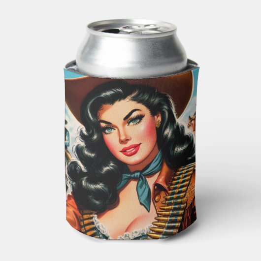 Vintages Sheriff-Button Dosenkühler (Kanne Vorderseite)