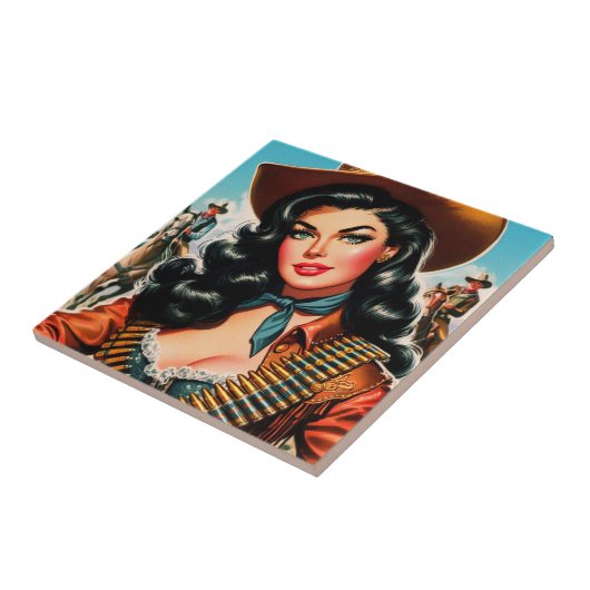 Vintages Sheriff-Button Fliese (Seite)