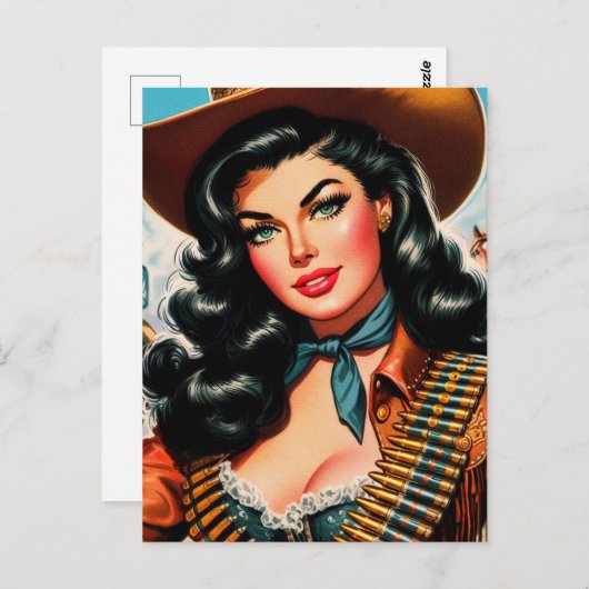 Vintages Sheriff-Button Postkarte (Vorne/Hinten)