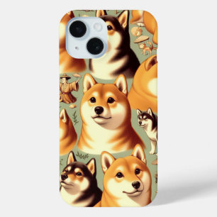 Vintages Shiba Inu Nahtloses Muster Case-Mate iPhone Hülle
