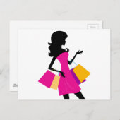 Vintages Shopping-Girl Postkarte (Vorne/Hinten)