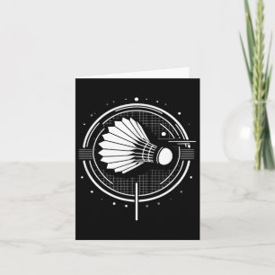 Vintages Shuttle Design Minimalistisch Badminton P Karte