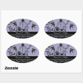 Vintages Siegel für Hochzeiten von Vögeln Ovaler Aufkleber (Blatt)