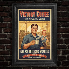 Vintages Siegesposter des Kaffeebauers Poster