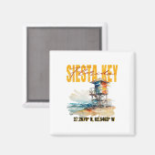 Vintages Siesta Key Florida Beach Magnet (Vorderseite/Rückseite)