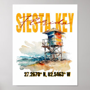 Vintages Siesta Key Florida Beach Poster