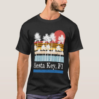 Vintages Siesta Key Florida Beach Surf Palm Tree C T-Shirt
