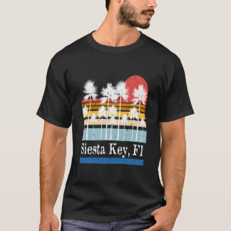 Vintages Siesta Key Florida Beach Surf Palm Tree C T-Shirt