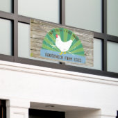 Vintages Sign-Look Banner für Frische Eier (Äußeres Gebäude)