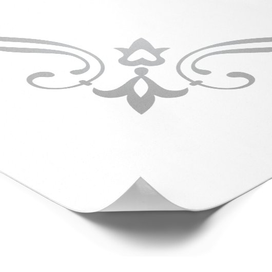 Vintages Silber Blühe Hochzeitssitze Poster (Ecke)