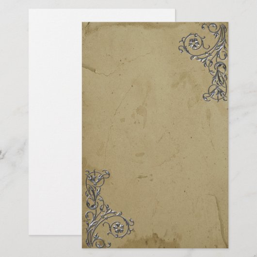 Vintages Silber Briefpapier (Vorne/Hinten)