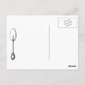 Vintages Silberbesteck, Essgeschirr auf Postkarte (Rückseite)