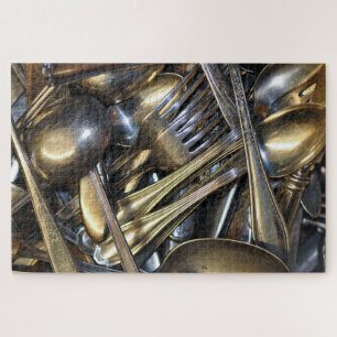Vintages Silverware-Rätsel Puzzle