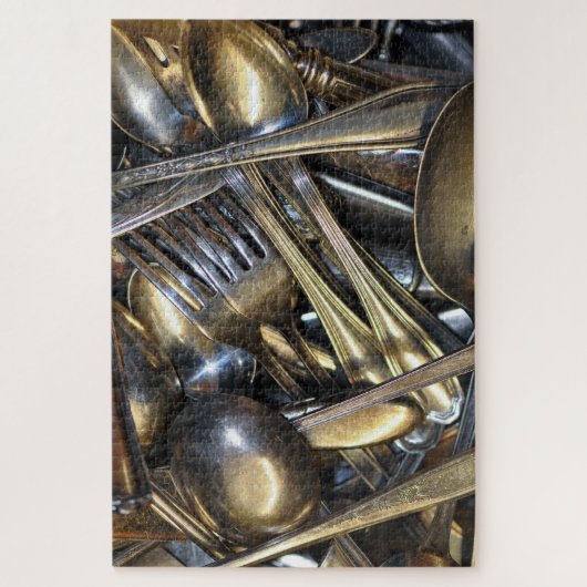 Vintages Silverware-Rätsel Puzzle (Vertikal)