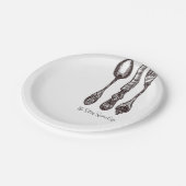 Vintages Silverware Verziert Artisan Classic Feins Pappteller (Schrägansicht)