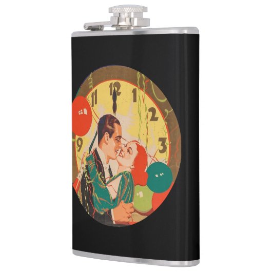 Vintages Silvesterpaar Flachmann (Links)