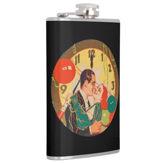 Vintages Silvesterpaar Flachmann (Rechts)