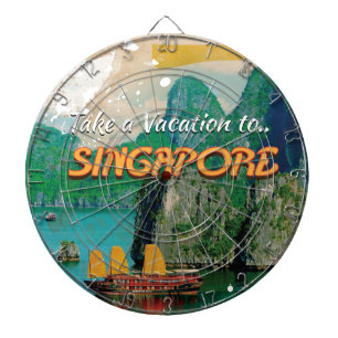 Vintages Singapore Vacation Poster. Dartscheibe
