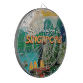 Vintages Singapore Vacation Poster. Dartscheibe (Vorderseite Links)