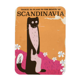 Vintages skandinavisches Reiseplakat. Magnet