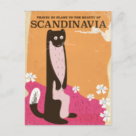 Vintages skandinavisches Reiseplakat. Postkarte