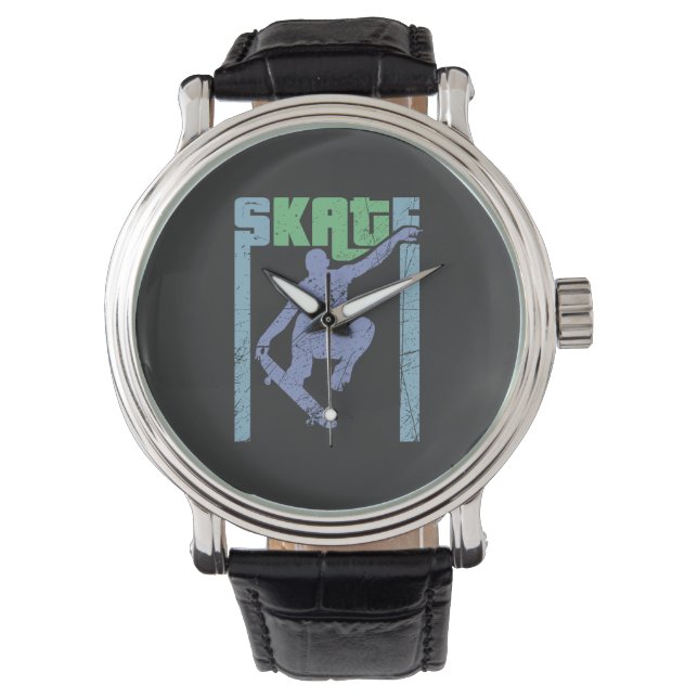 Vintages Skateboard Armbanduhr (Vorderseite)