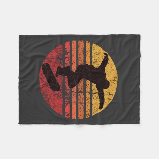 Vintages Skateboard Fleecedecke (Vorderseite (Horizontal))
