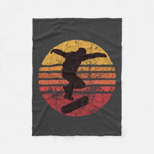 Vintages Skateboard Fleecedecke (Vorderseite)