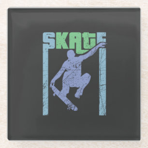 Vintages Skateboard Glasuntersetzer