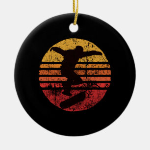Vintages Skateboard Keramik Ornament