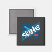 Vintages Skateboard Magnet (Vorderseite/Rückseite)