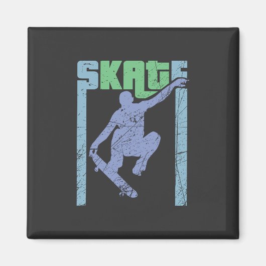 Vintages Skateboard Magnet (Vorne)