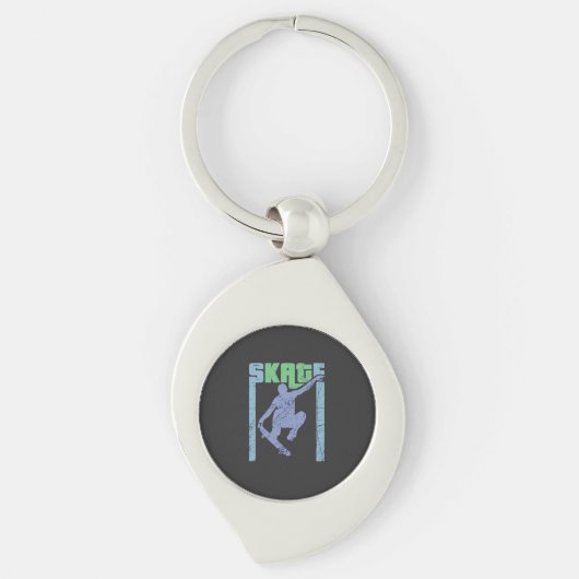 Vintages Skateboard Schlüsselanhänger (Vorderseite)