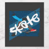 Vintages Skateboard Weinetikett (Einzelnes Label)