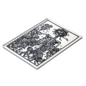 Vintages Skeleton gewundenes Notizbuch Notizblock (Linke Seite)