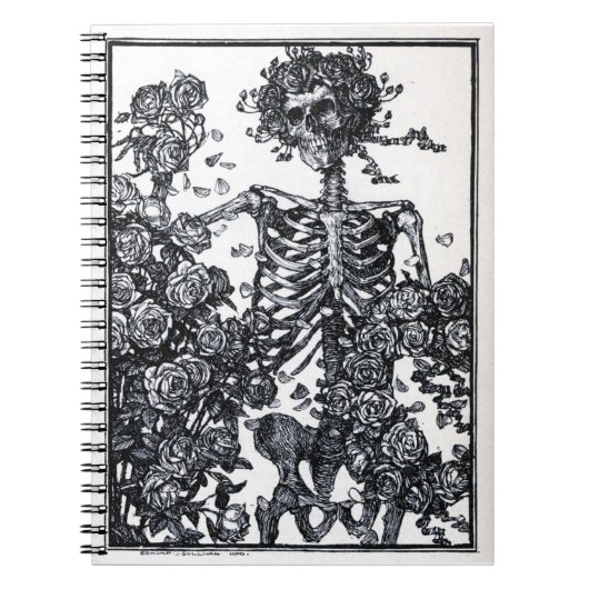 Vintages Skeleton gewundenes Notizbuch Notizblock (Vorderseite)