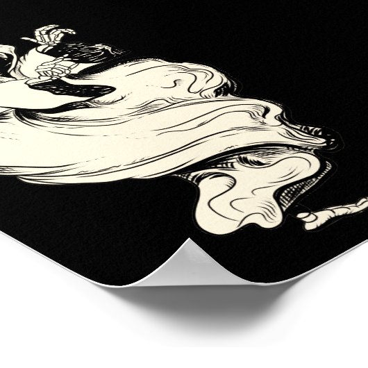 Vintages Skeleton Ghost Poster (Ecke)