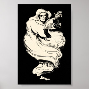 Vintages Skeleton Ghost Poster