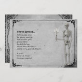 Vintages Skeleton Halloween-Party Einladung (Vorne/Hinten)