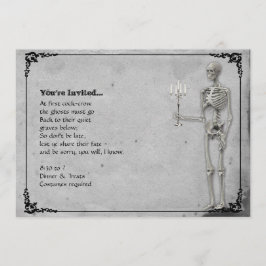 Vintages Skeleton Halloween-Party Einladung