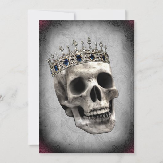 Vintages Skeleton Königin-Halloween-Party Einladung (Vorderseite)