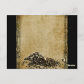 Vintages Skeleton-Tanzen glückliche Halloween-Ball Postkarte (Rückseite)