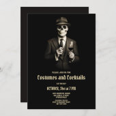 Vintages Skelett Adult Halloween Einladung (Vorne/Hinten)