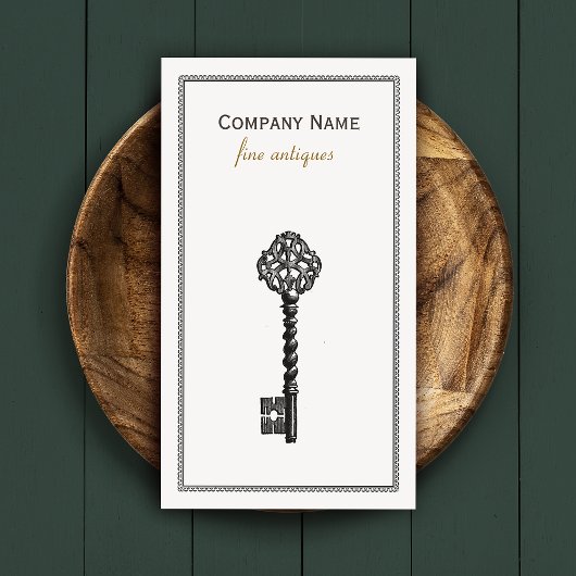 Vintages Skelett - Antiquitätengeschäft für Möbel  Visitenkarte